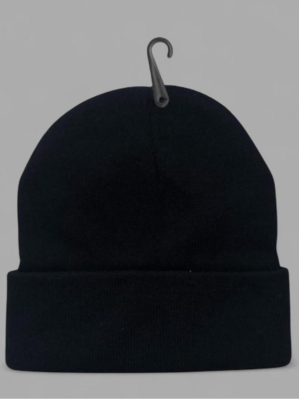 Urban Outfitters UO Lila Jersey Knit Beanie Hat Fold in Black
